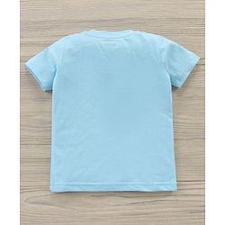 Babyhug Half Sleeves T-Shirt & Denim Shorts Set Multi Print - Blue