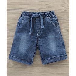 Babyhug Half Sleeves T-Shirt & Denim Shorts Set Multi Print - Blue