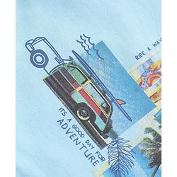 Babyhug Half Sleeves T-Shirt & Denim Shorts Set Multi Print - Blue