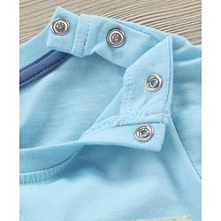 Babyhug Half Sleeves T-Shirt & Denim Shorts Set Multi Print - Blue