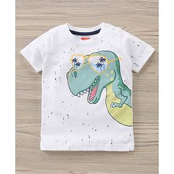 Babyhug Cotton Half Sleeves T-shirt And Denim Knee Length Bottom Wear  - Blue Whte - 18-24m Blue