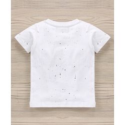 Babyhug Cotton Half Sleeves T-shirt And Denim Knee Length Bottom Wear  - Blue Whte - 18-24m Blue