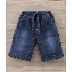 Babyhug Cotton Half Sleeves T-shirt And Denim Knee Length Bottom Wear  - Blue Whte - 18-24m Blue