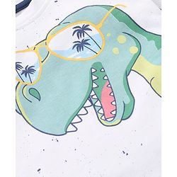 Babyhug Cotton Half Sleeves T-shirt And Denim Knee Length Bottom Wear  - Blue Whte - 18-24m Blue