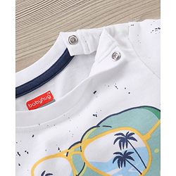 Babyhug Cotton Half Sleeves T-shirt And Denim Knee Length Bottom Wear  - Blue Whte - 18-24m Blue