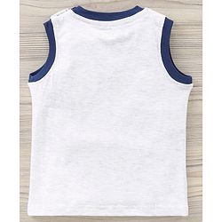 Babyhug Sleeveless Tee & Short Adventure Print - Blue