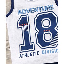 Babyhug Sleeveless Tee & Short Adventure Print - Blue