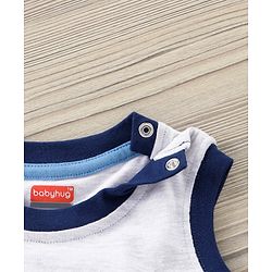Babyhug Sleeveless Tee & Short Adventure Print - Blue