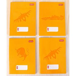 Babyhug Premium Brown Cover Square Lines Exercise Book Set Pack of 4 - 172 Pages Each