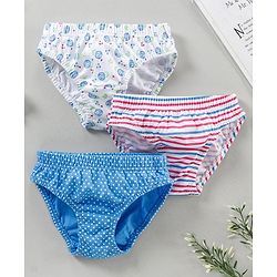 Babyhug 100% Cotton Panties Printed Pack of 3 - Multicolor