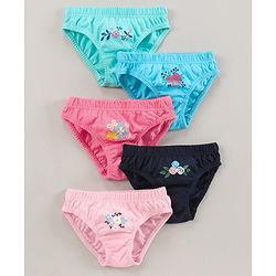 Babyhug Cotton Panties Floral Printed Pack of 5 - Multicolour