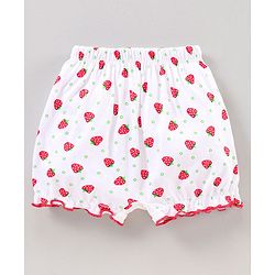 Babyhug Cotton Bloomer Multi Print Pack of 3 - Red White Green