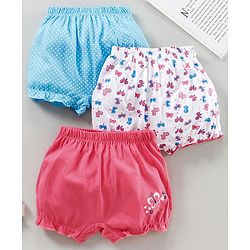 Babyhug 100% Cotton Printed Bloomers Pack of 3 - Multicolor