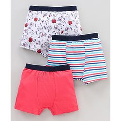 Babyhug 100% Cotton Briefs Set Printed Pack of 3 - Red White