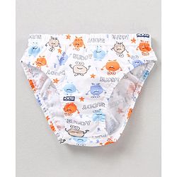 Babyhug 100% Cotton Knitted Briefs All Over Printed Pack of 5 - Multicolour