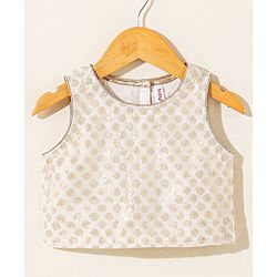 Babyhug Sleeveless Embeliished Choli Lehenga and Dupatta Set with Sequins - Ivory - 3-4Y Off White/Cream