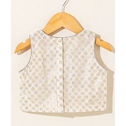 Babyhug Sleeveless Embeliished Choli Lehenga and Dupatta Set with Sequins - Ivory - 3-4Y Off White/Cream