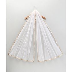 Babyhug Sleeveless Embeliished Choli Lehenga and Dupatta Set with Sequins - Ivory - 3-4Y Off White/Cream