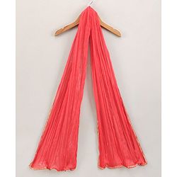 Babyhug Sleeveless Choli & Lehenga Set With Dupatta Ethnic Print - Red Blue