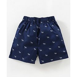 Babyhug Cotton Boxers Multi Print Pack of 3 - Blue Red White