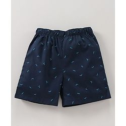 Babyhug Knee Length Cotton Boxer Check Pattern And Cycle Print Pack Of 3 - Blue White Red Orange