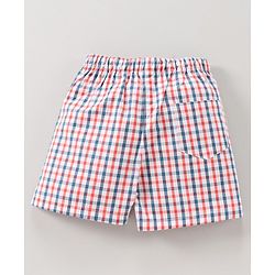 Babyhug Knee Length Cotton Boxer Check Pattern And Cycle Print Pack Of 3 - Blue White Red Orange