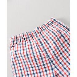 Babyhug Knee Length Cotton Boxer Check Pattern And Cycle Print Pack Of 3 - Blue White Red Orange