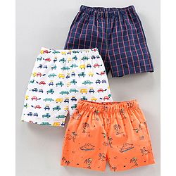 Babyhug Woven Boxers All Over Print Pack of 3 - Multicolor