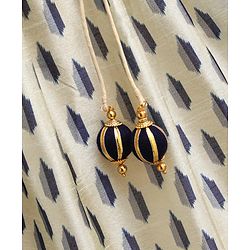 Babyhug Sleeveless Embroidered Choli Lehenga and Dupatta Set All Over Printed - Royal Blue Cream - 18-24m Off White/Cream