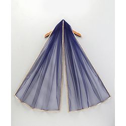 Babyhug Sleeveless Embroidered Choli Lehenga and Dupatta Set All Over Printed - Royal Blue Cream - 18-24m Off White/Cream