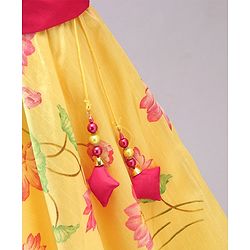 Babyhug Half Sleeves Top and Skirt Printed - Yellow - 18-24m Yellow