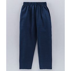 Babyhug Full Sleeves Cotton Kurta & Pyjama Set Printed - Navy Blue - 5-6Y Blue