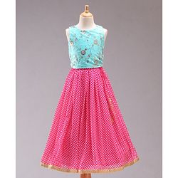 Babyhug Sleeveless Embroidered Lehenga Choli with Dupatta with Sequins - Pink