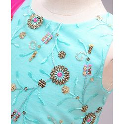 Babyhug Sleeveless Embroidered Lehenga Choli with Dupatta with Sequins - Pink