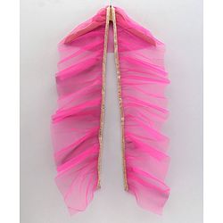 Babyhug Sleeveless Embellished Choli Lehenga and Dupatta Set with Beads Floral Embroidery - Pink - 2-3Y Pink