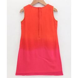 Babyhug Sleeveless Kurti Churidar Set with Dupatta Sequin- Red