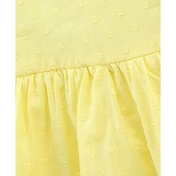 Babyhug 100% Cotton Sleeveless Tiered Frock with Swiss Dot & Floral Embroidery - Yellow