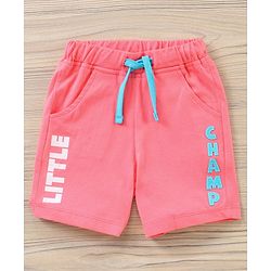 Babyhug Half Sleeves T-Shirt & Shorts Stripes & Car Print - White Pink