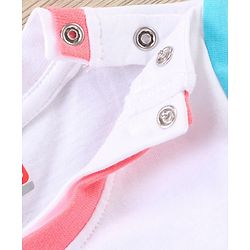 Babyhug Half Sleeves T-Shirt & Shorts Stripes & Car Print - White Pink
