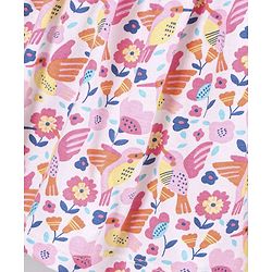 Babyhug Sleeveless Frock Flower Applique - White