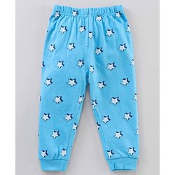 Babyhug Full Sleeves Pyjama Set Text & Star Print - Blue