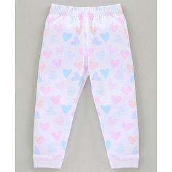 Babyhug Cotton Half Sleeves Pajama Set Text Printed - Pink White