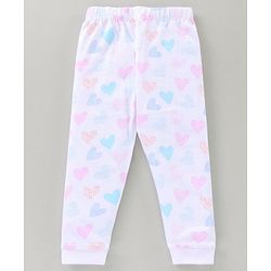 Babyhug Cotton Half Sleeves Pajama Set Text Printed - Pink White