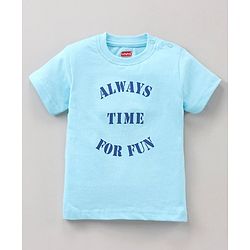 Babyhug Half Sleeves Pyjama Set Checks & Text Print- Blue