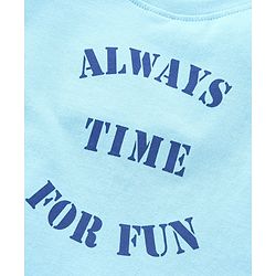 Babyhug Half Sleeves Pyjama Set Checks & Text Print- Blue