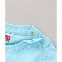 Babyhug Half Sleeves Pyjama Set Checks & Text Print- Blue