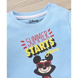 Babyhug Half Sleeves T-Shirt and Shorts Set Mickey Mouse Print- Blue White