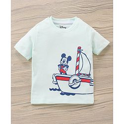 Babyhug Half Sleeves T-Shirt and Shorts Set Mickey Mouse Print- Blue Navy