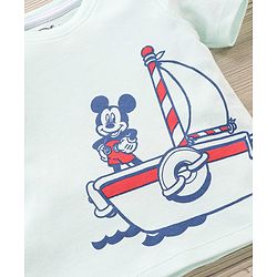 Babyhug Half Sleeves T-Shirt and Shorts Set Mickey Mouse Print- Blue Navy
