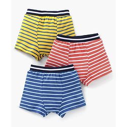 Babyhug Stripe Briefs Pack of 3 - Yellow Red Royal Blue